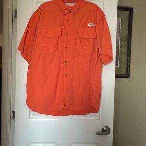 Magellan Outdoors Men's Orange Casual Button Down Shirt